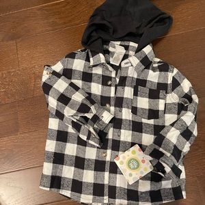 Little me flannel hooded shirt size 18 months